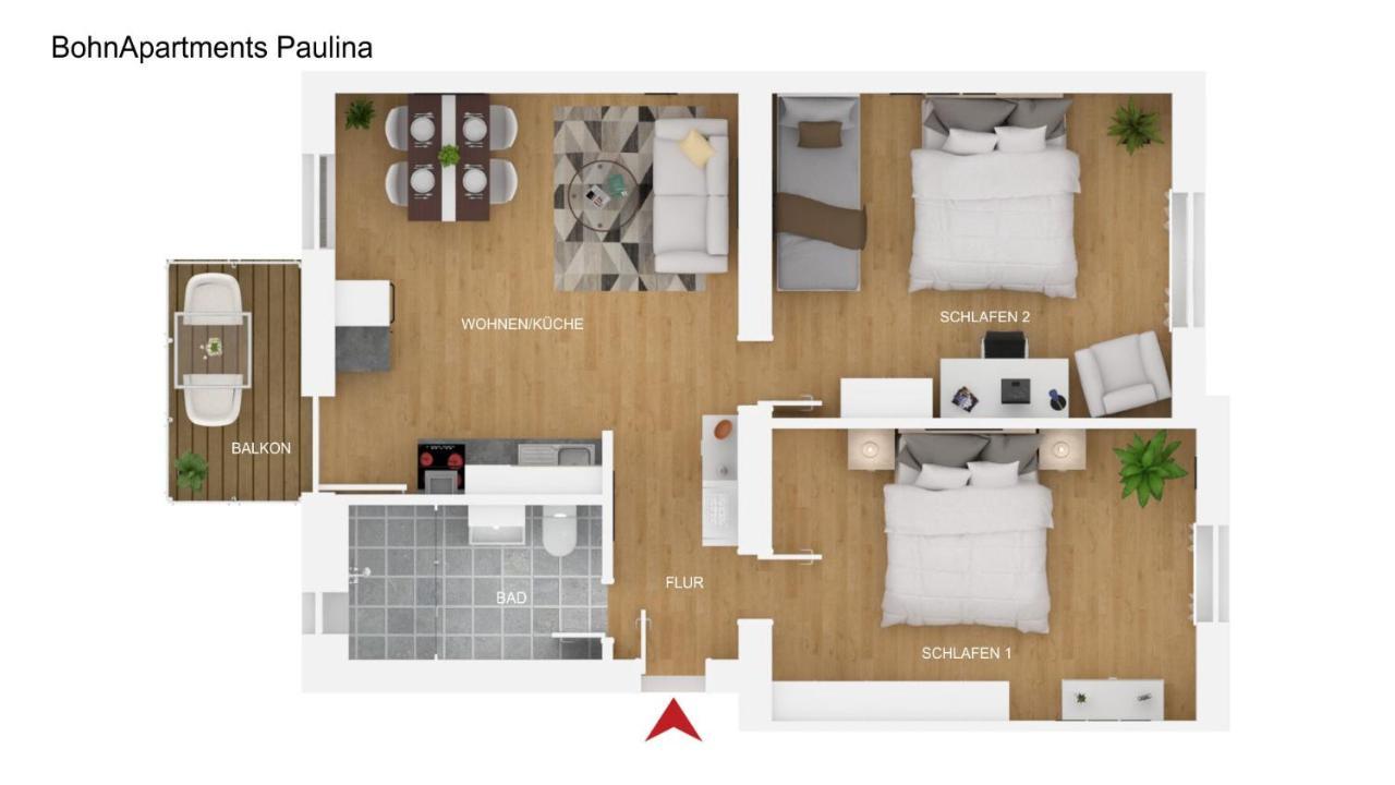 Bohnapartments Xl Suite - 2 Schlafzimmer Mit Balkon - Zentrum - Petersberg - Domplatz 埃尔福特 外观 照片